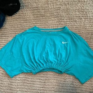 Turquoise vintage Nike cropped top
